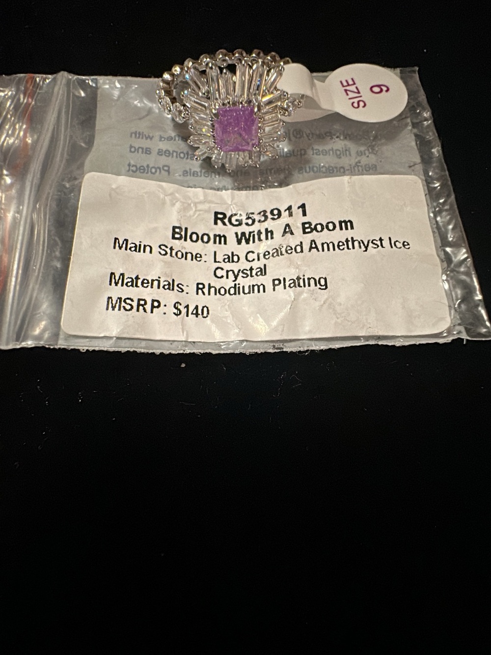 Bomb Party Bloom With A Boom Lab-Created Amethyst Ice Ring - Purple
